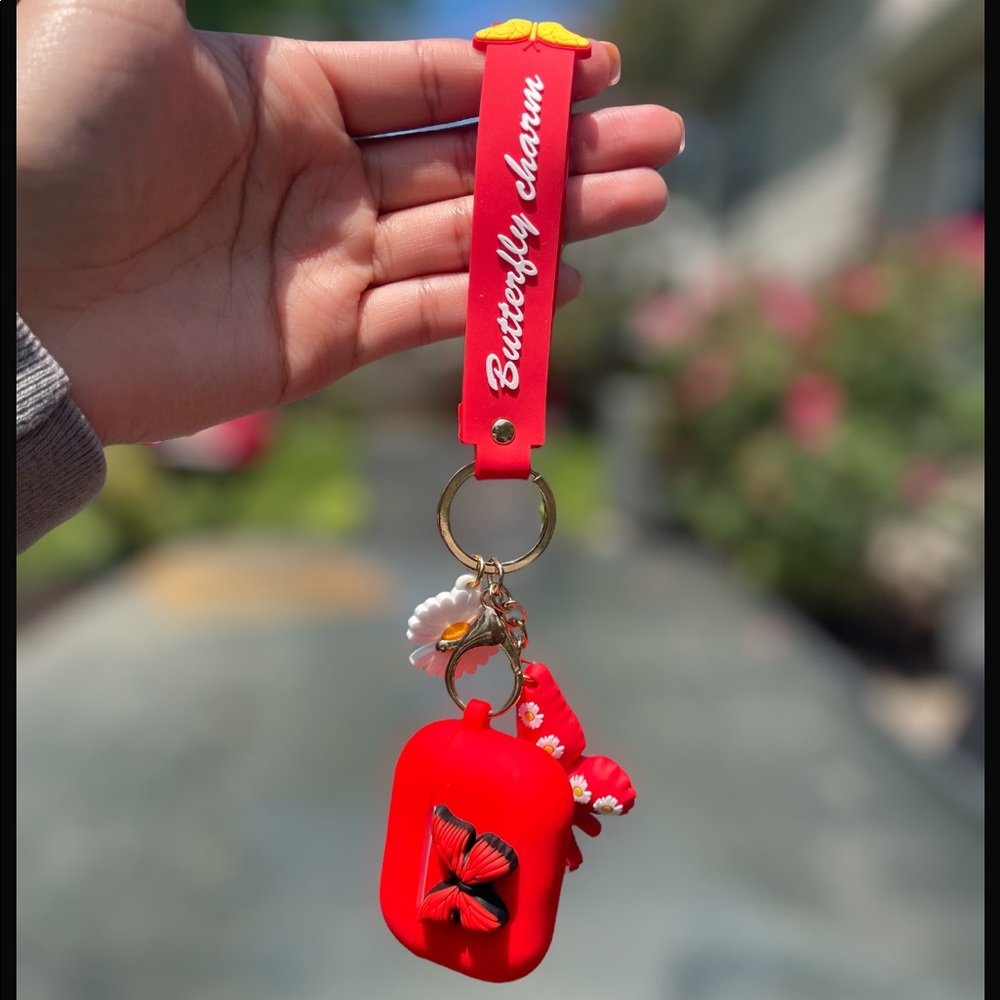 Red Butterfly Charm AirPod Pro Case